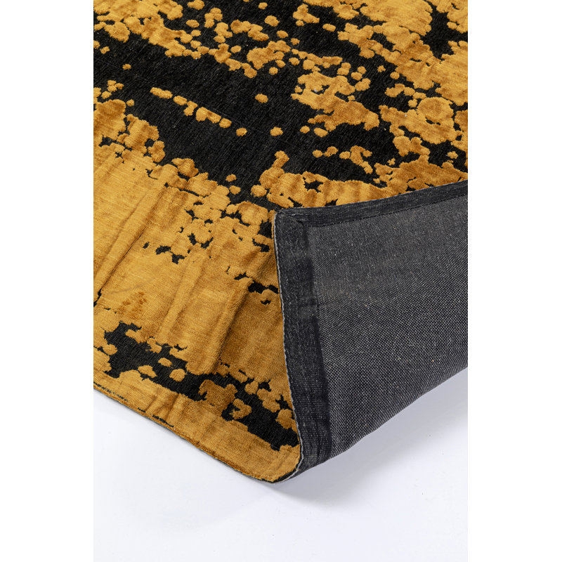Yellow/Black Rug, Rectangular 170 x 240cm
