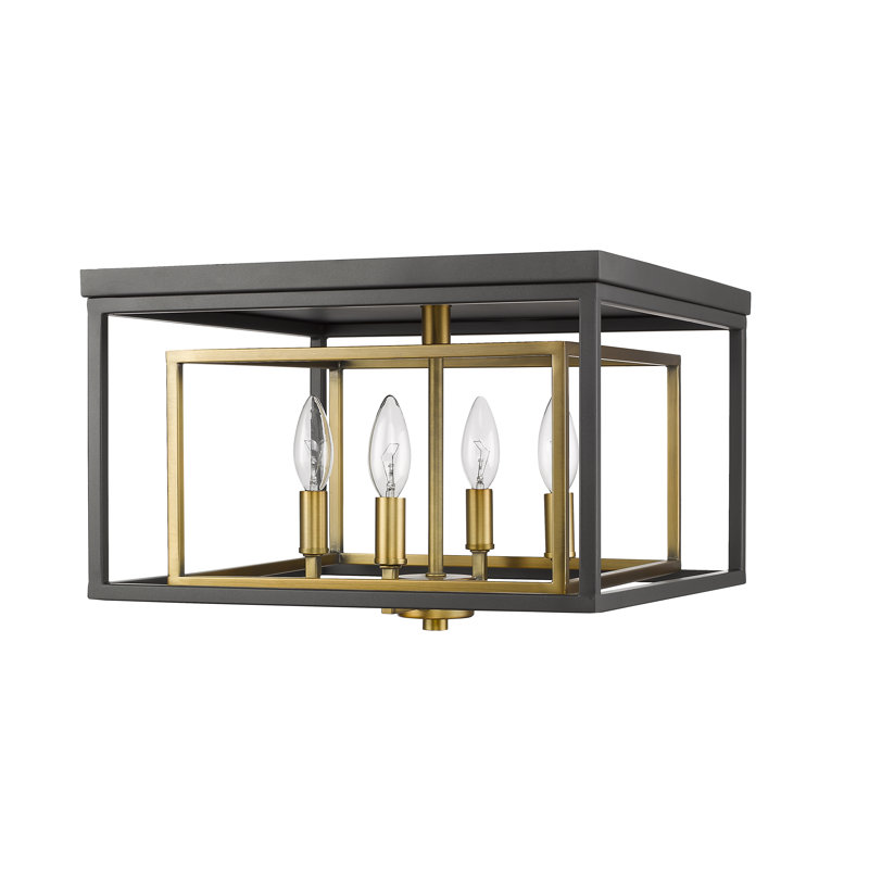 Goulart 4-Light Dimmable Flush Mount, Olde Brass/Bronze