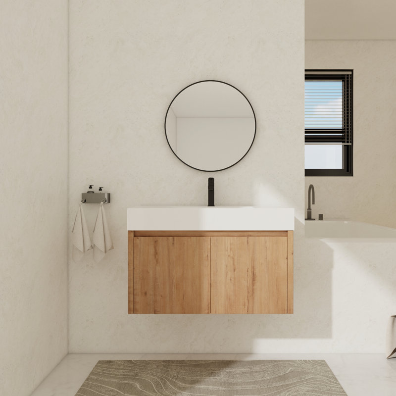 Tyffanie 35.43'' Single Bathroom Vanity with Resin Top