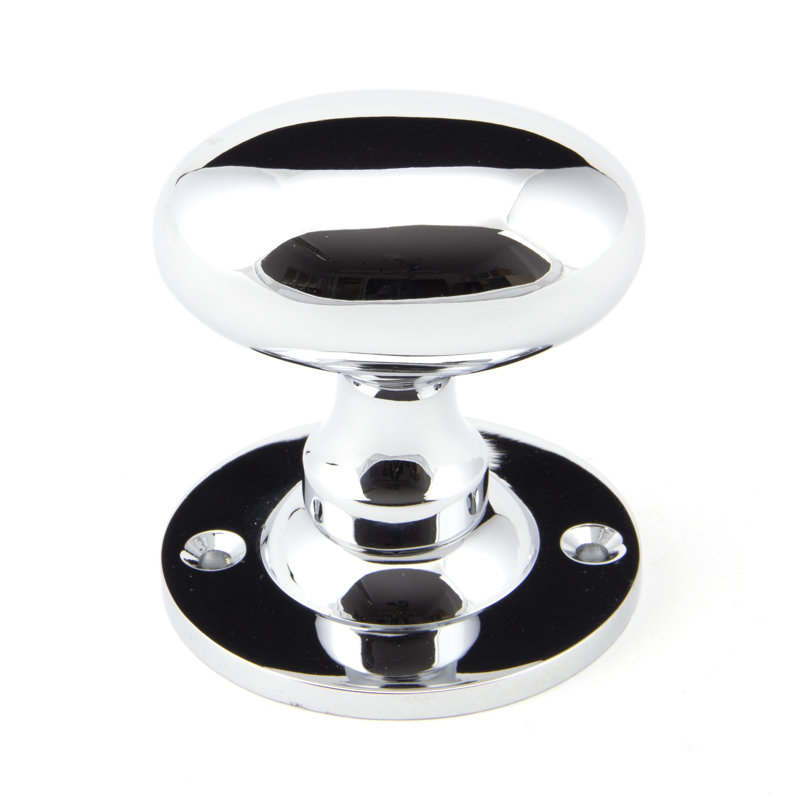 Oval Mortice/Rim Knob Set, Polished Chrome