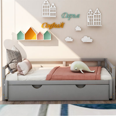 Lit de jour extensible avec couchette, lit de jour en bois avec couchette