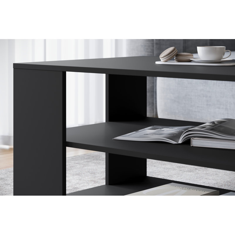 Coffee Table with Storage, Black