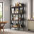 56.30'' Bakers Rack 4-Level Storage Shelves Metal And Wooden Kitchen Shelves, Kitchen Organizers And Storage, For Garage, Pantry, Bathroom, Closet ,33.50'' Length