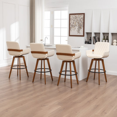 Tabourets de comptoir pivotants modernes (ensemble de 4)