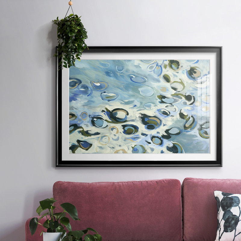 Impression encadrée délavée lavée avec verre biseauté mat et verre, Noir, H 19 po x l 27 po x P 1,5 po