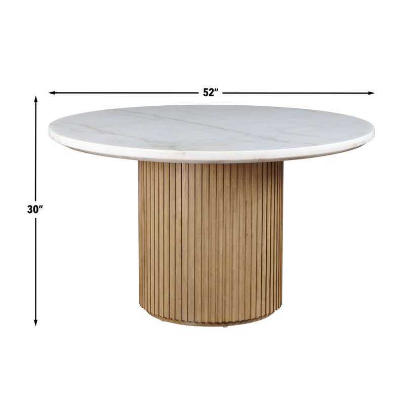 Fiammetta 52'' Round Pedestal Dining Table, Brown, Brown