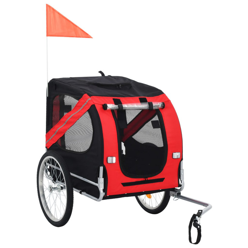 Chariot pour voiturette pliable pour chien, Rouge/noir