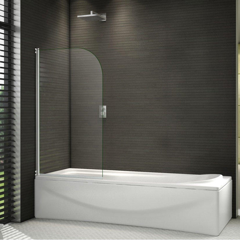 180 Pivot 800X1400mm Shower Bath Screen Panel,  800cm W, Chrome
