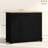 Media Storage Cabinet - Solid Wood Countertop, 3 Drawers, Doors, Adjustable Shelf Distressed Black For Electronics Sideboard Hallway