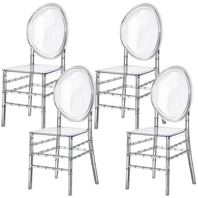 Haldeman King Louis Back Side Chair in Clear by Ivy Bronx