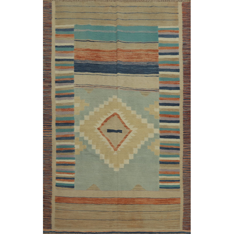 Geometric Kilim Flat Weave Rug 4x6