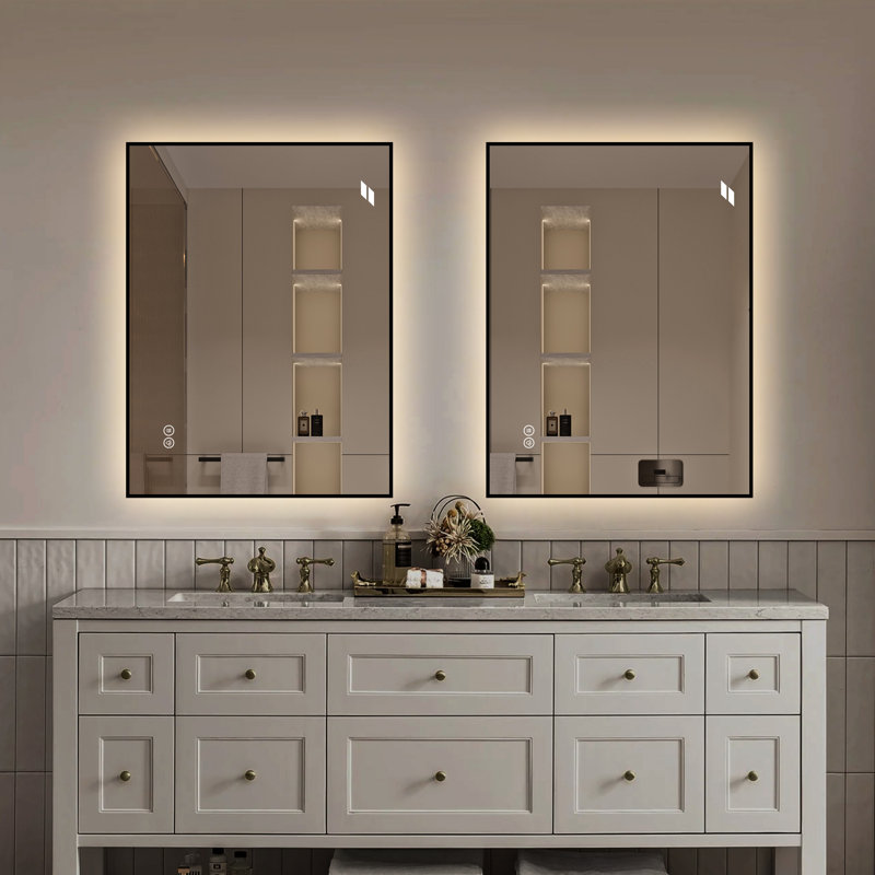 Miroir de salle de bain anti-buée 24 po x 32 po DEL