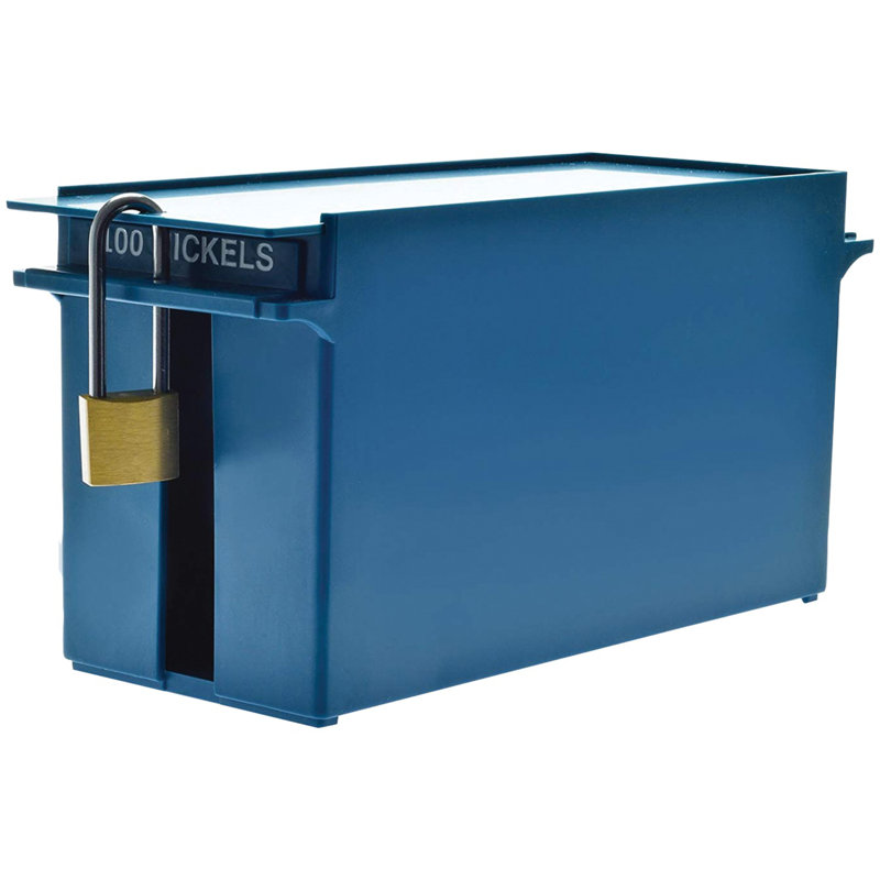 Multicolor Plastic Lockable Coin Storage Boxes Set