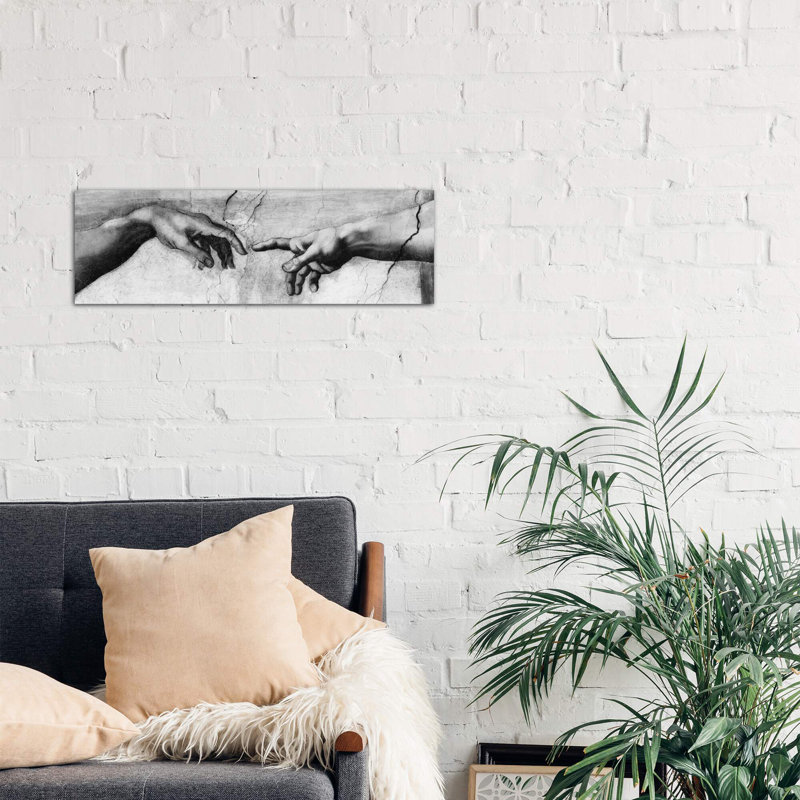 The Creation Of Adam V by Michelangelo - Wrapped Canvas Panoramic Painting, 121.92 cm H x 40.64 cm W, No Frame