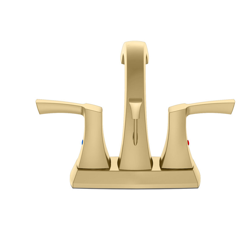 2-handle Bathroom Faucet with Drain Assembly, Matte Gold