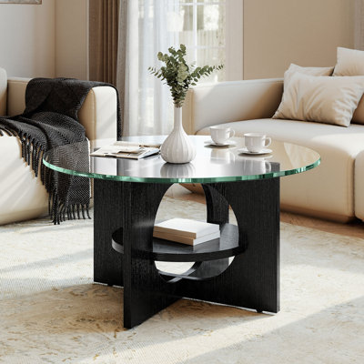 Table basse ronde en verre