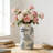 Vintage Inspired White Ceramic Vase With Floral Motif-1720020687