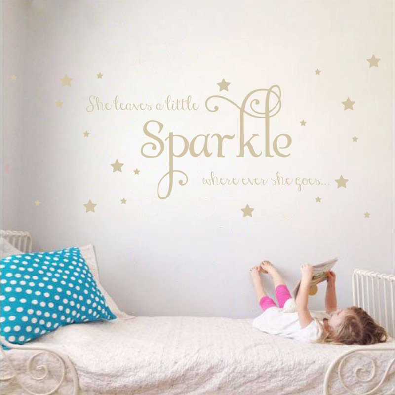 Décalcomanie murale sparkle, H 26 po x l 65 po x P 0,01 po, Beige