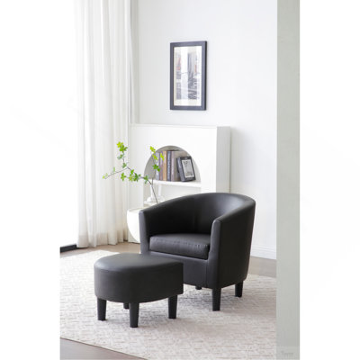 Chaise Salem G00200-C + repose-pieds, noir
