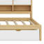 Lit de jour avec tiroirs de rangement et bibliothèque, lit d'angle avec bureau et tablettes, lit en forme de L multifonctionnel avec tête de lit convertible-1474832328-1474832330