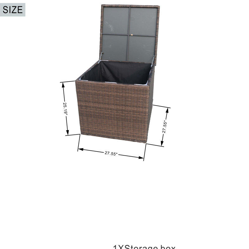 Plateforme de rangement d'extérieur en acier brun