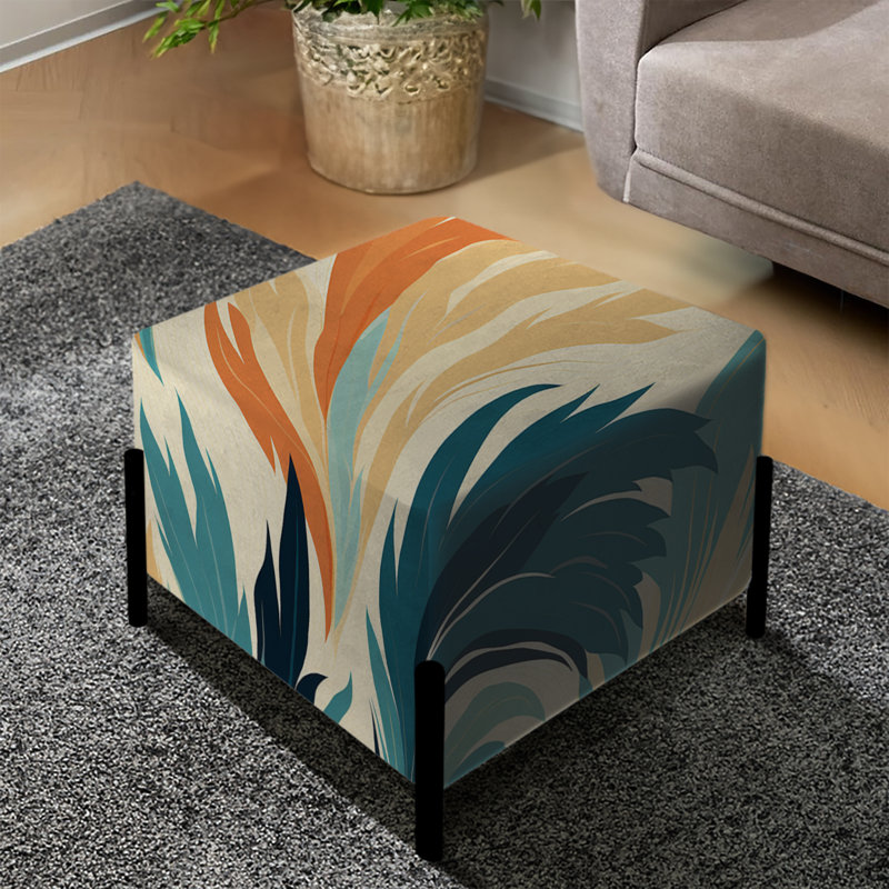 Metropolitan Ikat Swirl Oasis - Repose-pieds carré abstrait
