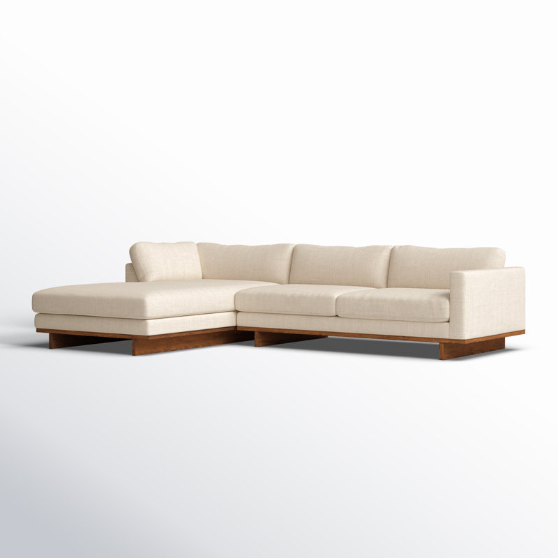 Everly Chaise Sectional, Left Hand Facing, 32" H x 133" W x 86" D, Irving Taupe Polyester Blend