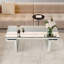 Table basse à miroir rectangulaire de luxe 47 pouces avec verre trempé cannelé, table d'appoint moderne pour canapé, assemblage facile en 2 étapes, style luxueux léger, emballage renforcé
