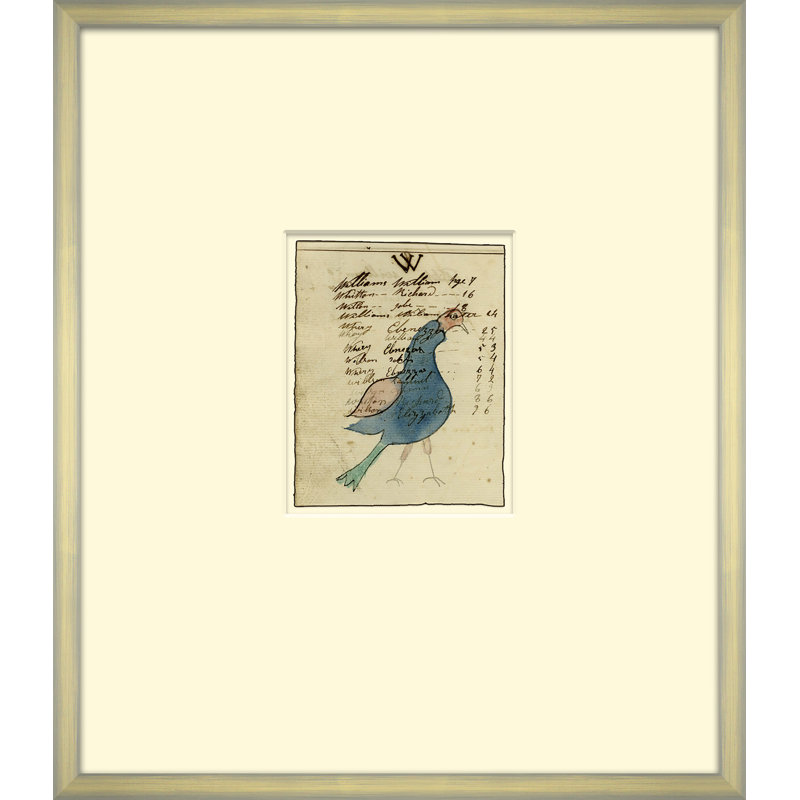 Mennonite Drawing, Blue Bird Giclee Print