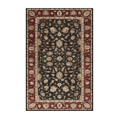 Machine Washable Persian Black Area Rug