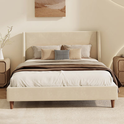 Lit plateforme tapissier sans sommier