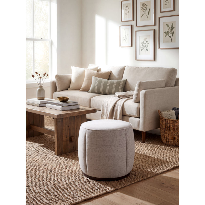 Alexandria Ottoman, White polyester