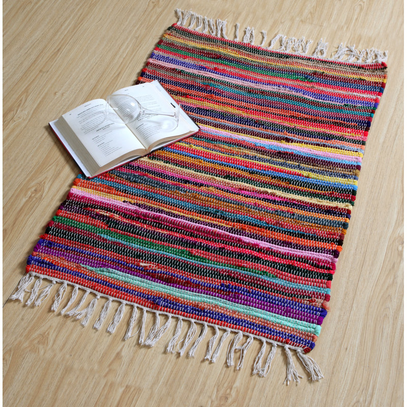 Reginald Handwoven Flat Weave Recycled Rag Rug, Runner 60 x 150cm