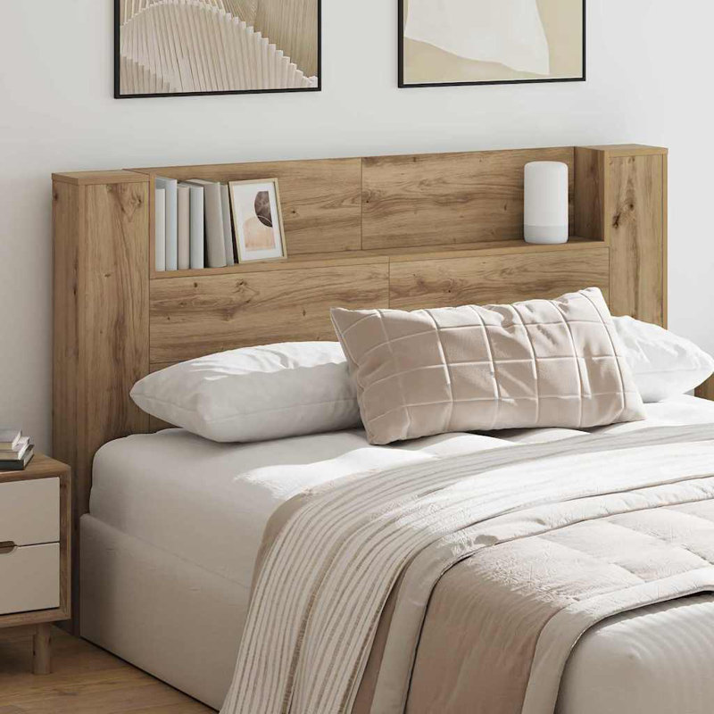 Bookcase Headboard, European Kingsize (160 x 200 cm), Artisan Oak