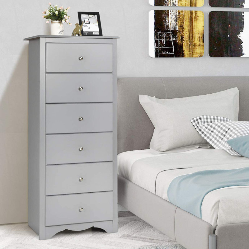 Fitz 59cm W 6 - Drawer Chest of Drawers, Grey