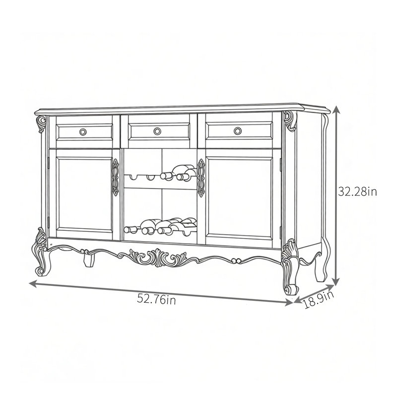 Buffet multifonctionnel en bois massif