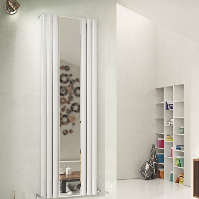 Angela Vertical Oval Panel Radiators, White