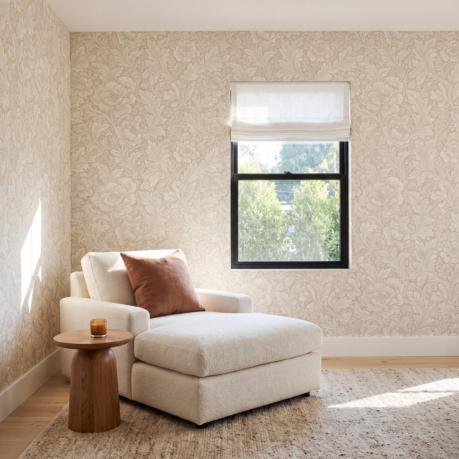 Boråstapeter Acanthus Garden Wallpaper Roll, Stone