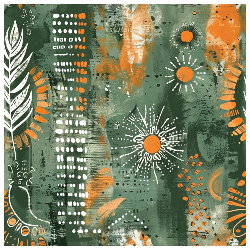 Abstract Botanical Elements Comforter, Twin Extra Long