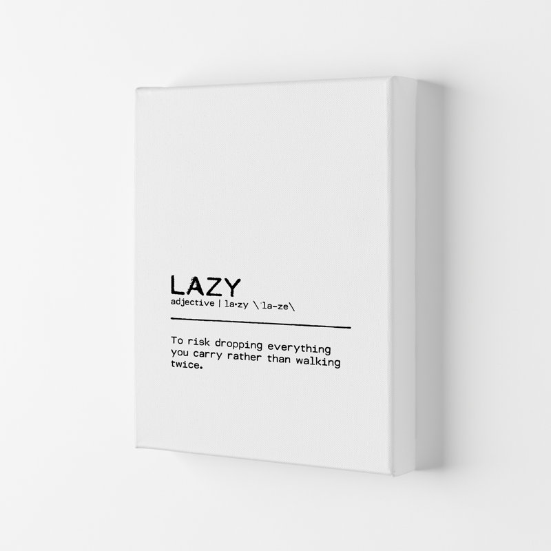 Lazy Risk - Print, 29.7cm H x 21cm W x 4cm D, Wrapped Canvas