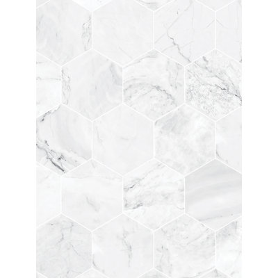 Panneau de papier peint hexagonal en marbre