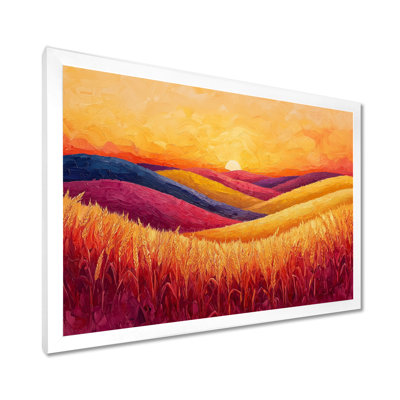 Coucher de soleil sur le champ de blé I - campagne, art mural