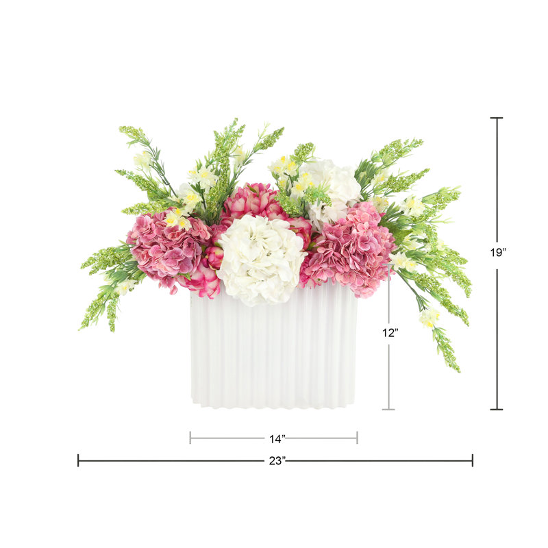 Centerpiece with Peonies, Hydrangeas and Wild Heather