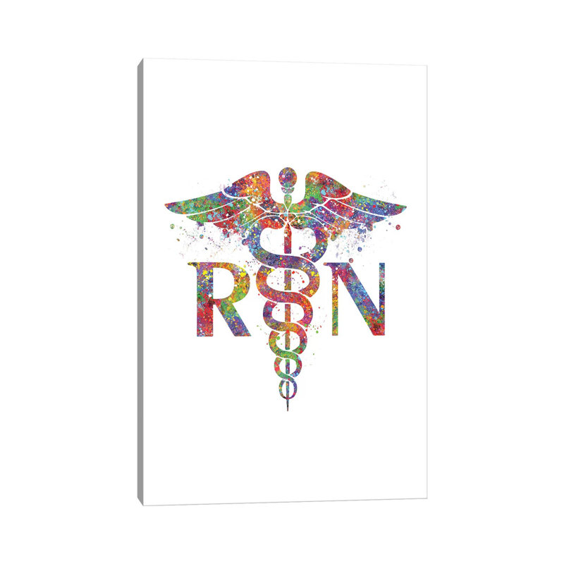 Caduceus RN 1 Piece Wrapped Canvas Wall Art, 20.32 cm H x 30.48 cm W