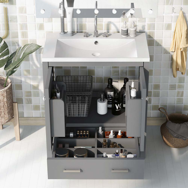 Ensemble de meuble-lavabo simple 30 po Artrell, Gris