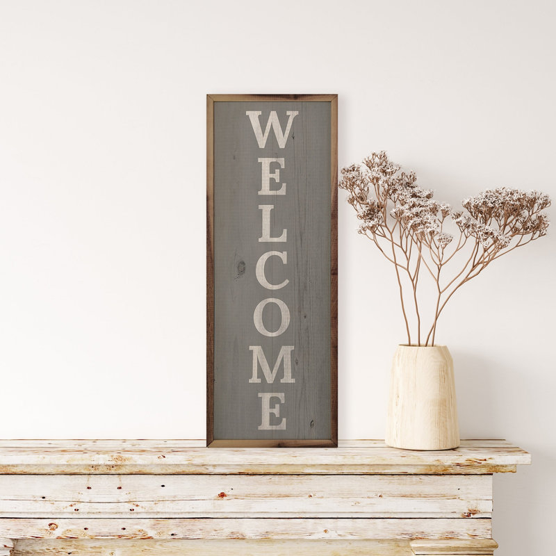 Welcome - gris vieilli, H 48 po x l 16 po, Gray