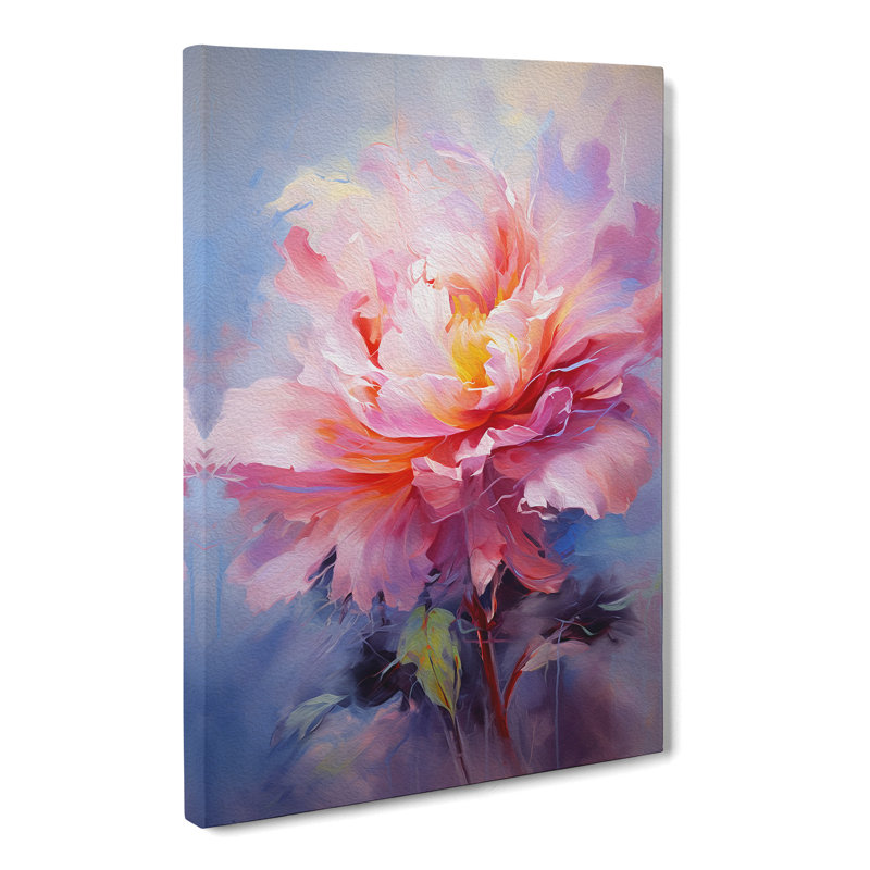 Peony Flower Gestural - No Frame Print, 50cm H x 35cm W x 3cm D