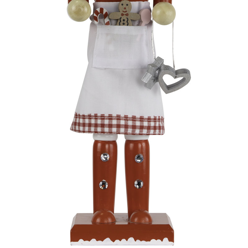 Figurine de Noël boulanger avec rouleau à pâtisserie - 15 po - blanc et rouge