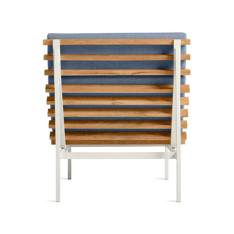 Perch Outdoor Chaise Lounge, Sunbrella Haze, White