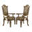 ACME Vendome Arm Chair (Set-2), Bone Synthetic Leather & Gold Patina-119232277-119232276